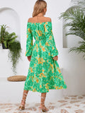 Printed Long-Sleeve Midi Dress - product view 22
