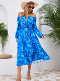 Printed Long-Sleeve Midi Dress - product view 15