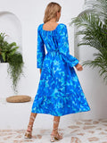 Printed Long-Sleeve Midi Dress - product view 13