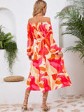 Printed Long-Sleeve Midi Dress - product view 7