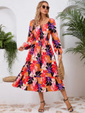 Printed Long-Sleeve Midi Dress - product view 3