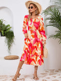 Printed Long-Sleeve Midi Dress - product view 10