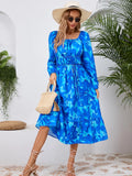 Printed Long-Sleeve Midi Dress - product view 12