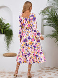 Printed Long-Sleeve Midi Dress - product view 30