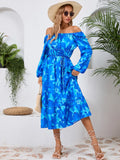Printed Long-Sleeve Midi Dress - product view 14