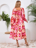 Printed Long-Sleeve Midi Dress - product view 18
