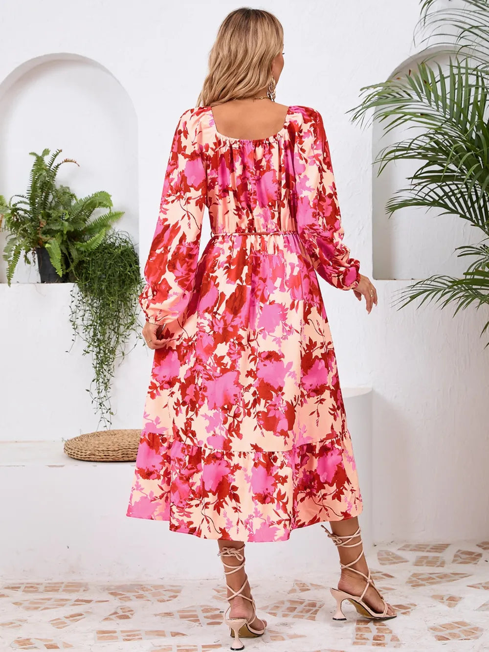 Printed Long-Sleeve Midi Dress - product view 18