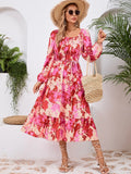 Printed Long-Sleeve Midi Dress - product view 16