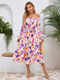 Printed Long-Sleeve Midi Dress - product view 26