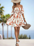 Off-Shoulder Smocked Waist Dress