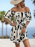 Off-Shoulder Smocked Waist Dress