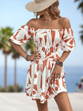 Off-Shoulder Smocked Waist Dress
