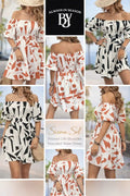 Off-Shoulder Smocked Waist Dress