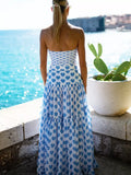 Printed One-Piece Swimsuit with Skirt