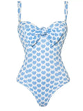 Printed One-Piece Swimsuit with Skirt