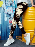 Printed Skinny Leggings Floral / S