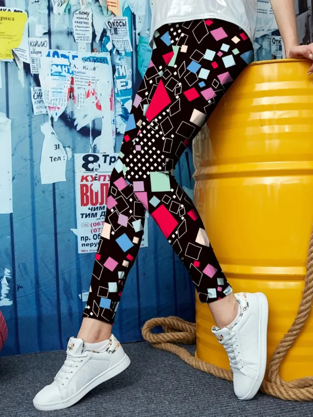 Printed Skinny Leggings Multicolor / S