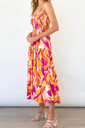 Printed Smocked Square-Neck Tiered Dress - product view 3