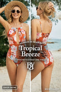 Printed Spaghetti Strap One-Piece Swimsuit
