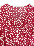 Printed V-Neck Short-Sleeve Mini Dress - product view 4