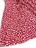 Printed V-Neck Short-Sleeve Mini Dress - product view 3