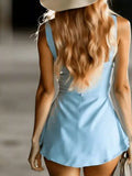Raw Hem Sleeveless Button Front Dress