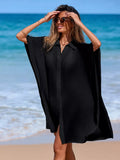 Relaxed Fit Button Up Cover-Up Dress