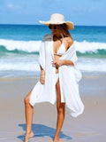 Relaxed Fit Button Up Cover-Up Dress