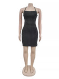 Rhinestone Bodycon Mini Dress