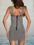 Rhinestone Embellished Bodycon Mini Dress