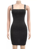 Rhinestone Embellished Bodycon Mini Dress