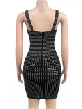Rhinestone Embellished Bodycon Mini Dress