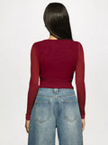 Rhinestone Long Sleeve T‑Shirt