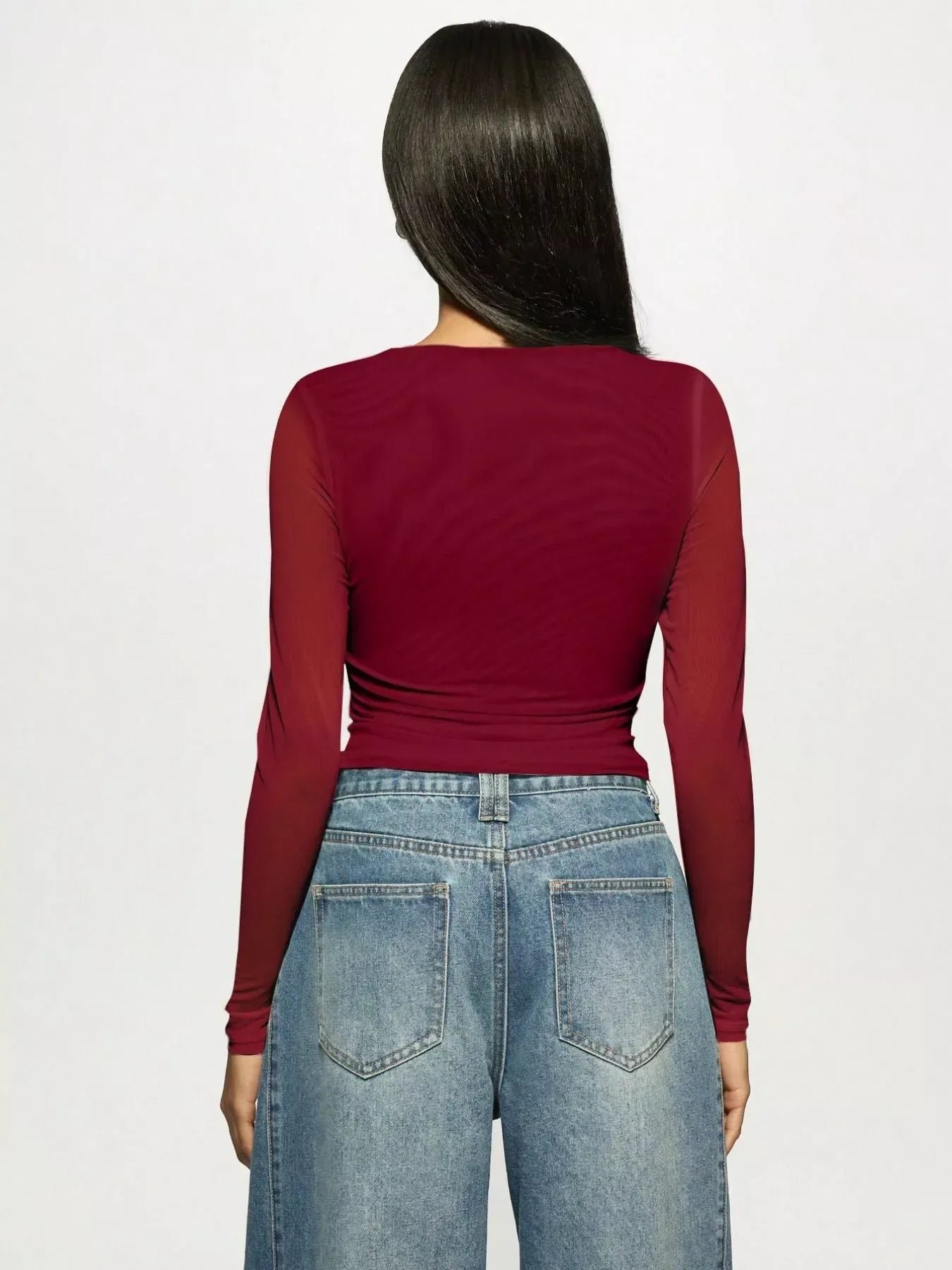 Rhinestone Long Sleeve T‑Shirt