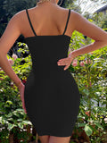 Ribbed Knit Tie-Front Bodycon Mini Dress