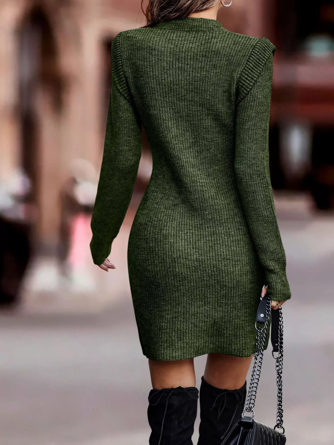 Ribbed Knit Bodycon Sweater Dress