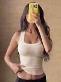Ribbed Knit Slim Fit Tank Apricot / S