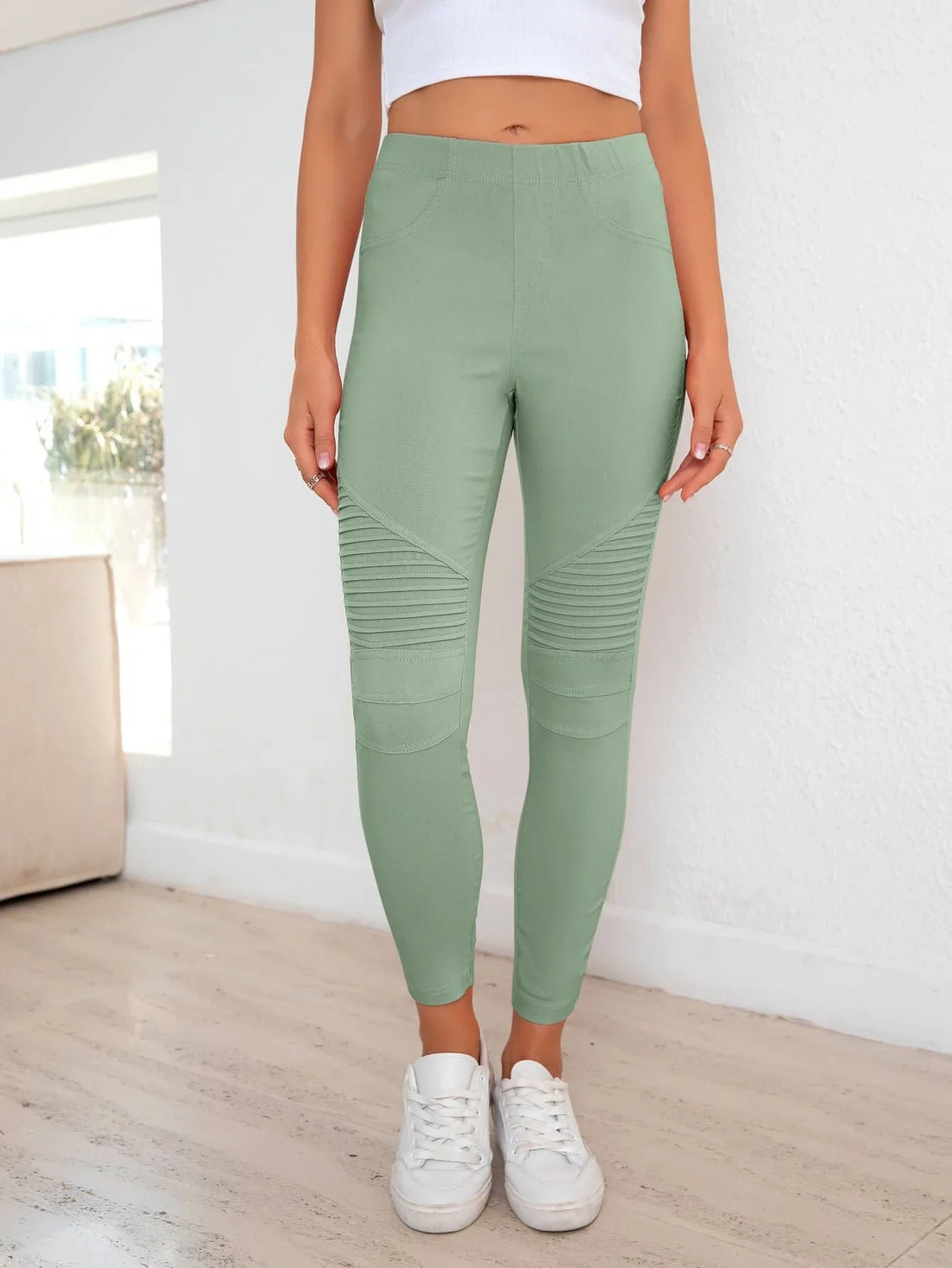 Ribbed Leggings Gum Leaf / S