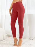 Ribbed Leggings Deep Red / S