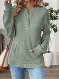 Ribbed Long Sleeve Top for Women Light Green / S