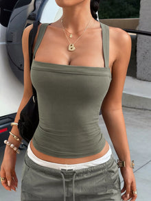 Ribbed Square-Neck Cami Top