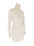 Ribbed Turtleneck Bodycon Mini Dress