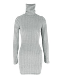 Ribbed Turtleneck Bodycon Mini Dress