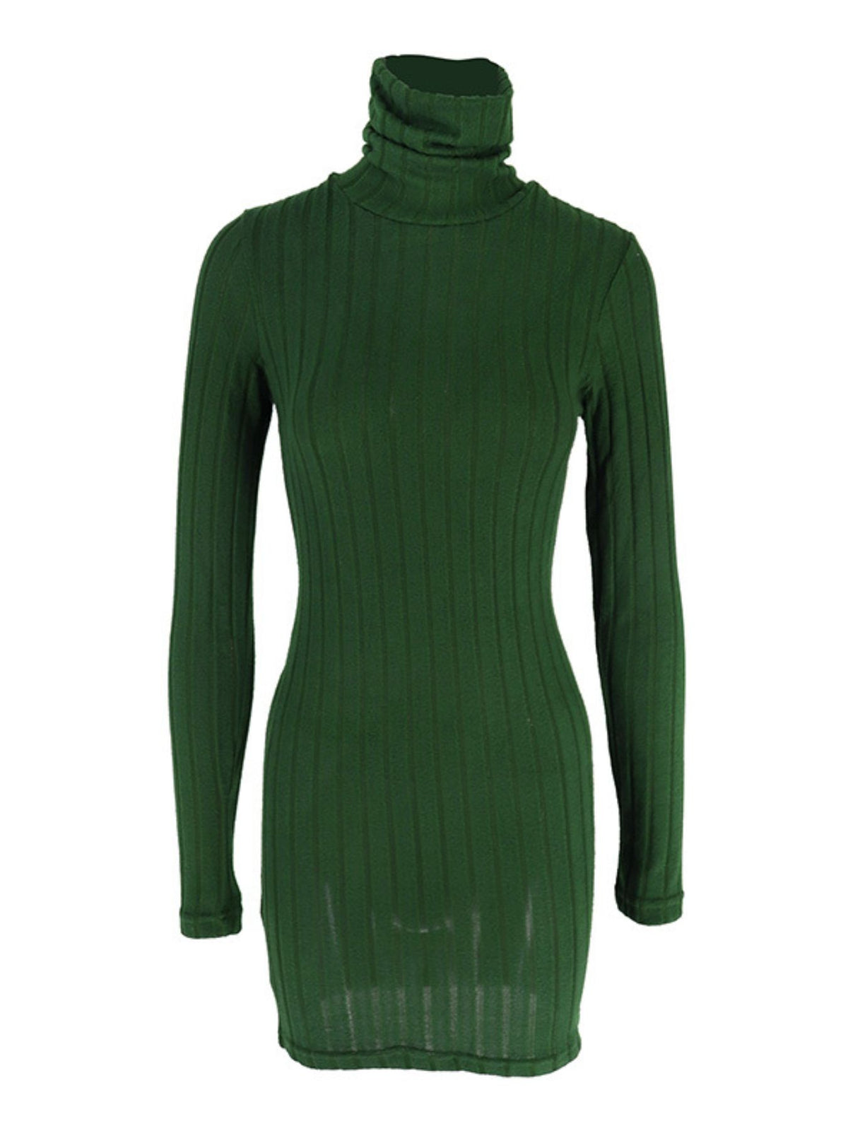 Ribbed Turtleneck Bodycon Mini Dress