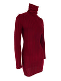 Ribbed Turtleneck Bodycon Mini Dress