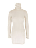 Ribbed Turtleneck Bodycon Mini Dress