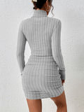 Ribbed Turtleneck Bodycon Mini Dress