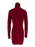 Ribbed Turtleneck Bodycon Mini Dress
