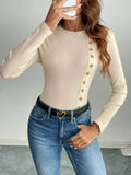 Round Neck Button Bodysuit