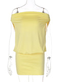 Off Shoulder Ruched Bodycon Mini Dress